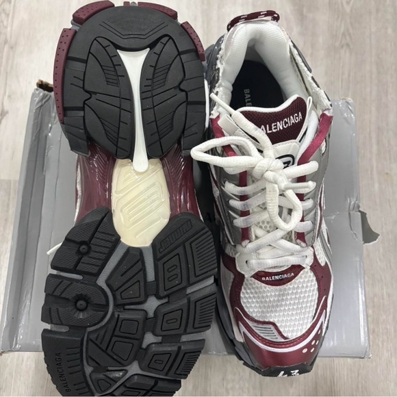 Balenciaga Maroon and White Athletic Shoes - Picture 1 of 5